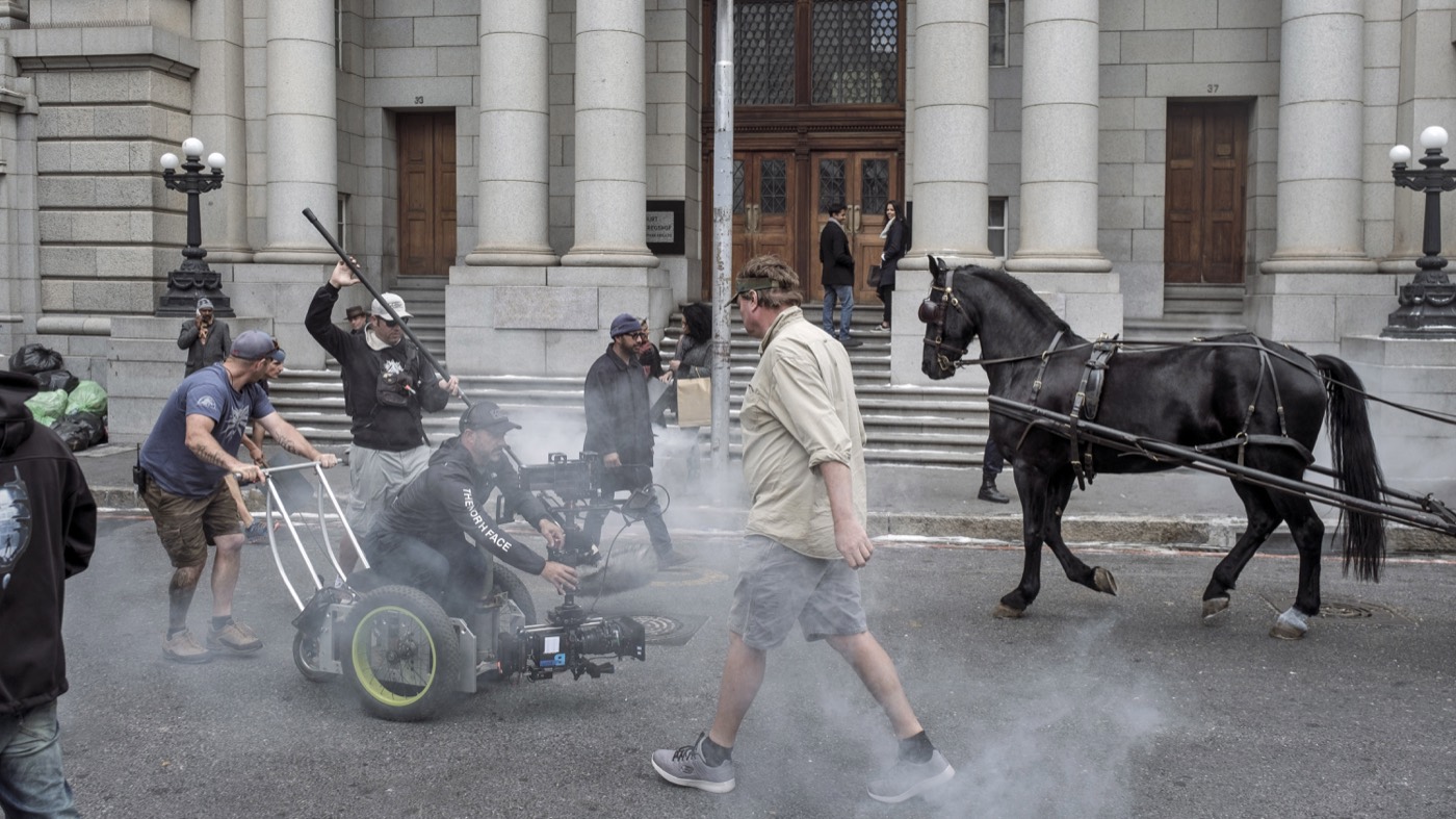 The Black Beauty camera and grip teams filming a carriage sequence